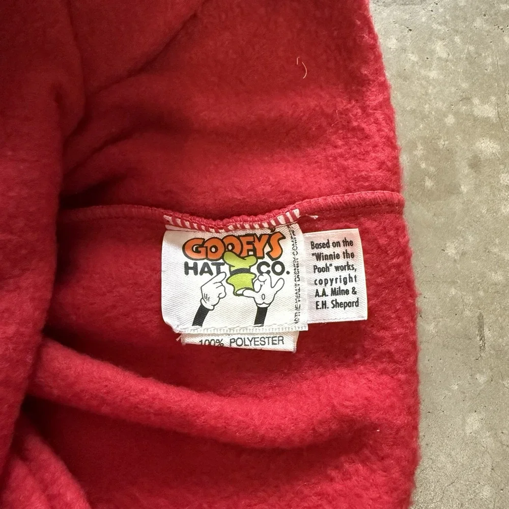 Winnie The Pooh Red Fleece Hat Pom Pom Cap Goofys Hat Co Disneyland Toddler Baby